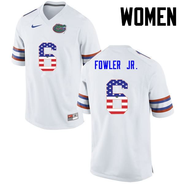 NCAA Florida Gators Dante Fowler Jr. Women's #6 USA Flag Fashion Nike White Stitched Authentic College Football Jersey HJG3464GK